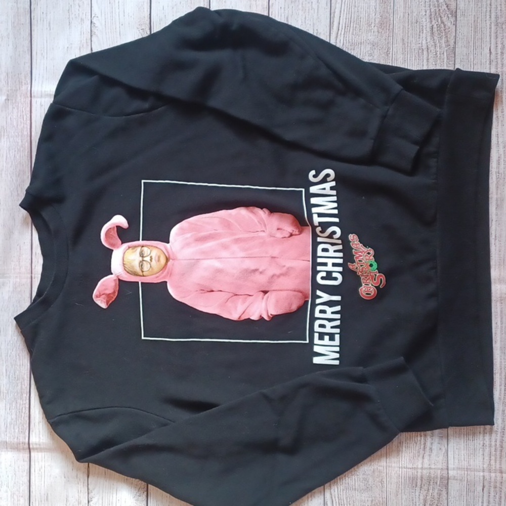 A Christmas Story crew neck sweatshirt. Large. Black.